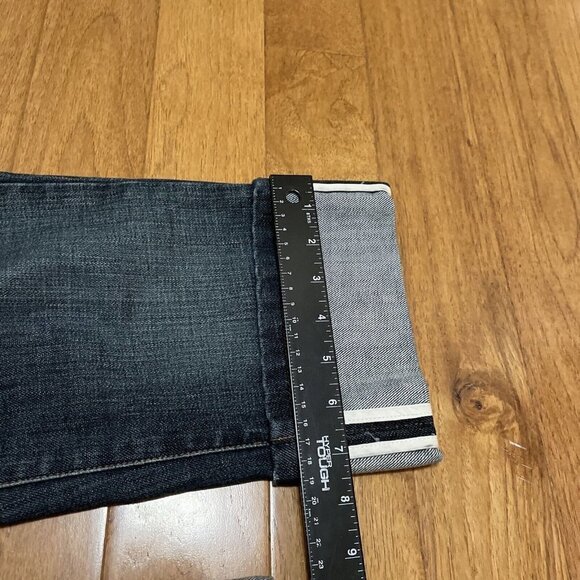 Vintage Talbots Womens Stretch Denim Blue Jean Capris Size 8 Cuffed Selvage Hem - Picture 10 of 15